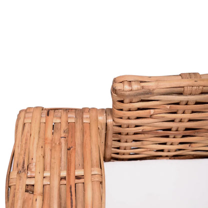 Canapea de grădină cu 3 locuri, ratan natural