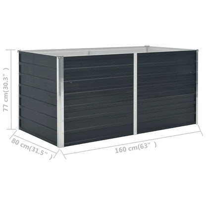 Strat înălțat de grădină antracit 160x80x77 cm oțel galvanizat