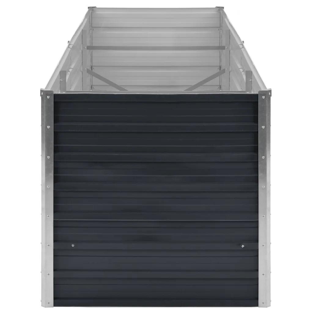 Strat înălțat de grădină antracit 240x80x77 cm oțel galvanizat