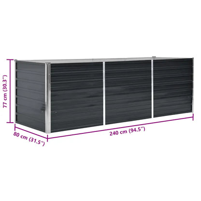 Strat înălțat de grădină antracit 240x80x77 cm oțel galvanizat