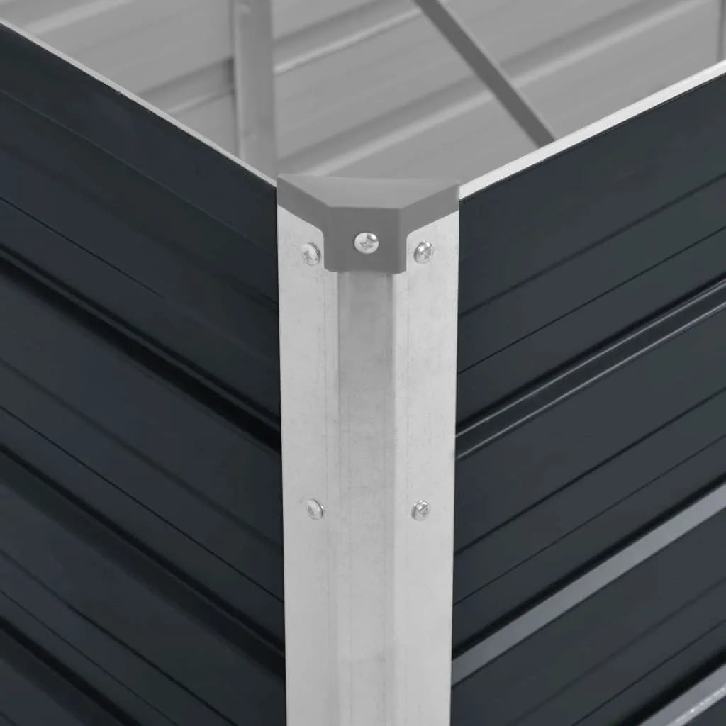 Strat înălțat de grădină antracit 160x40x45 cm oțel galvanizat