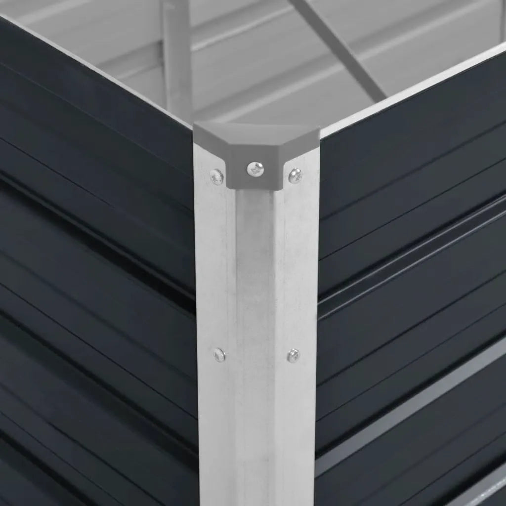Strat înălțat de grădină antracit 100x40x77 cm oțel galvanizat
