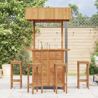 Masă de bar exterior cu acoperiș, 113x106x217 cm, lemn acacia