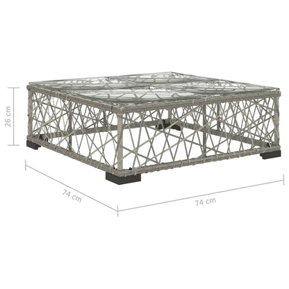 Set mobilier de grădină cu perne, 6 piese, gri, poliratan