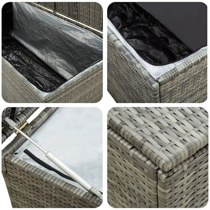 Ladă de depozitare de grădină, gri, 100x50x50 cm, poliratan