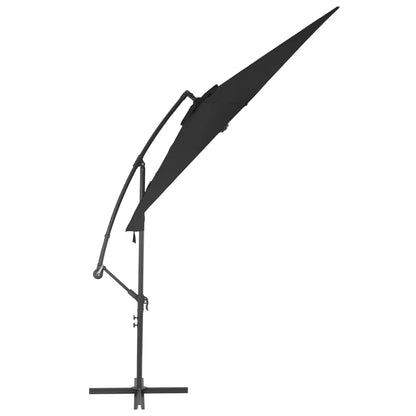 Umbrelă consolă de grădină cu stâlp din aluminiu, negru, 300 cm