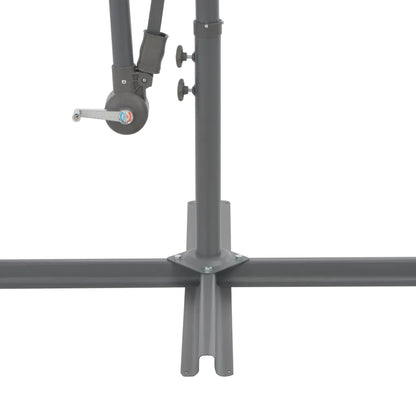 Umbrelă consolă de grădină cu stâlp din aluminiu, negru, 300 cm