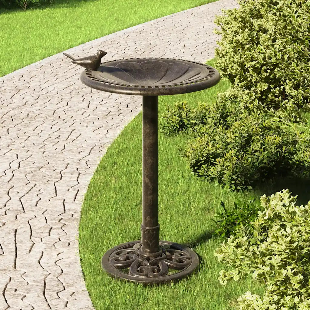 Bazin pentru păsări de grădină, bronz, plastic