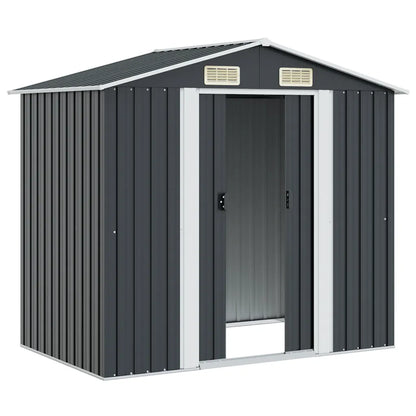 Magazie depozitare grădină antracit 204x132x186 cm oțel