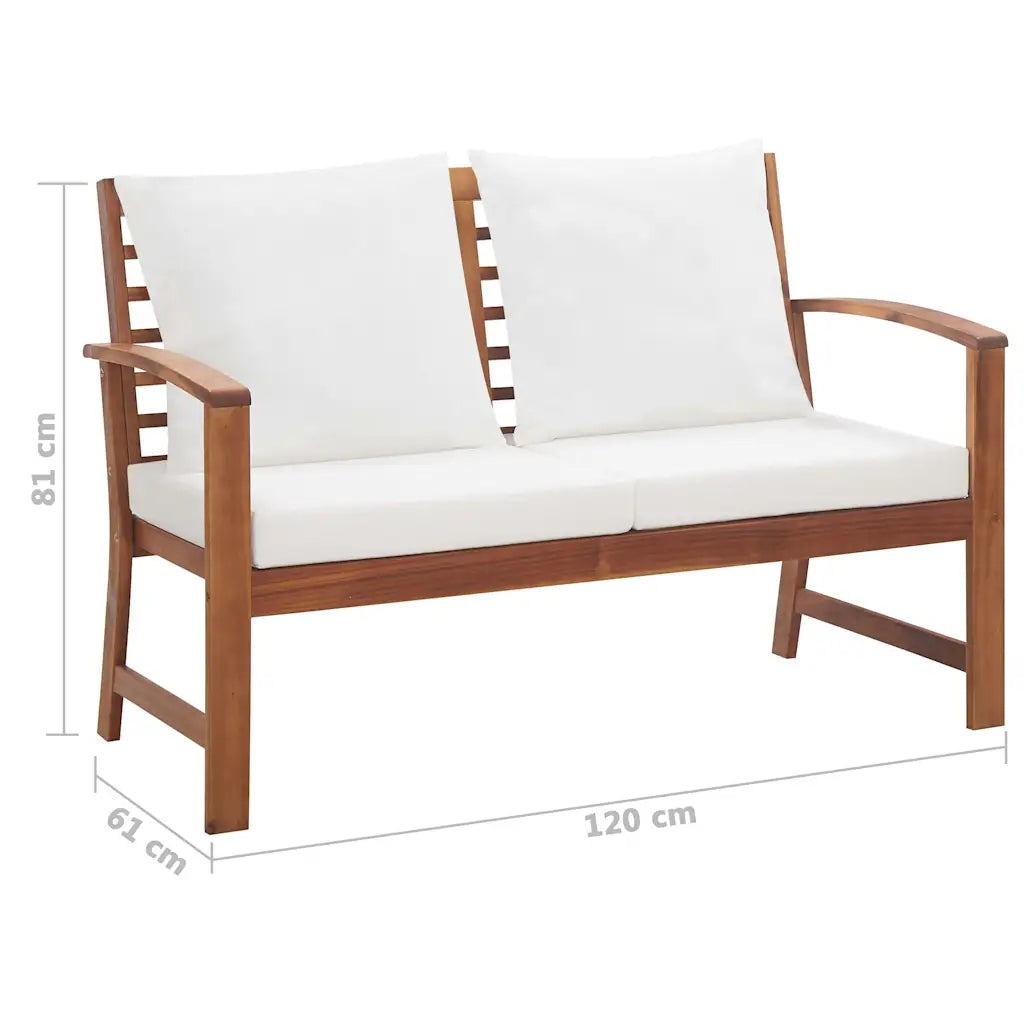 Set mobilier de grădină cu perne, 4 piese, lemn masiv de acacia