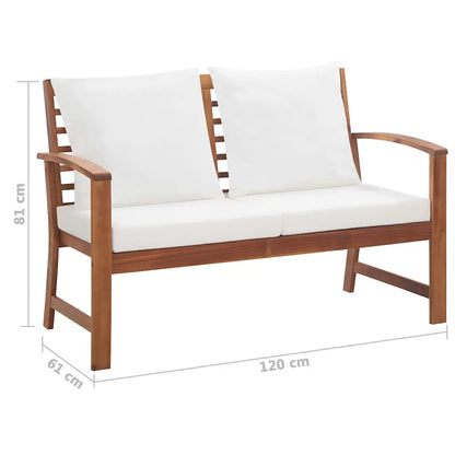 Set mobilier de grădină cu perne, 4 piese, lemn masiv de acacia