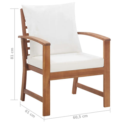 Set mobilier de grădină cu perne, 4 piese, lemn masiv de acacia