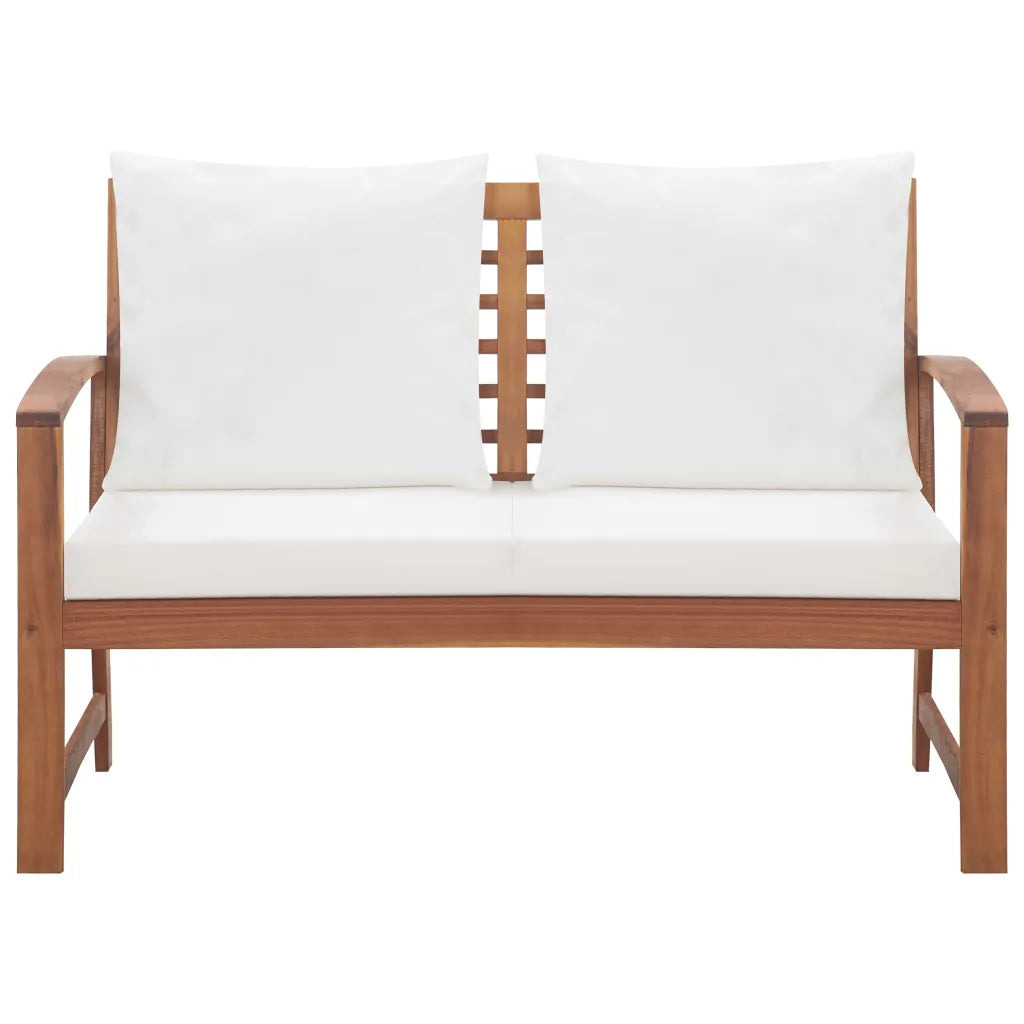 Set mobilier de grădină cu perne, 4 piese, lemn masiv de acacia