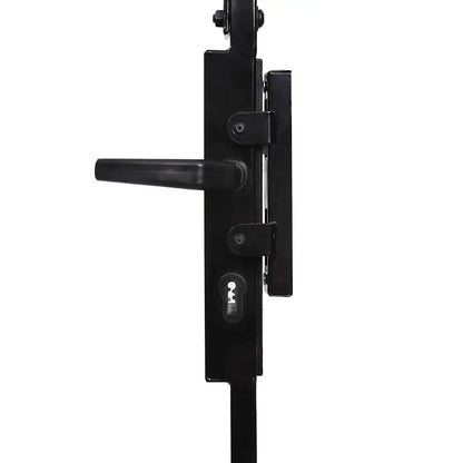 Poartă de gard ASSEN cu vârf arcuit și 2 stâlpi 105x170 cm, negru