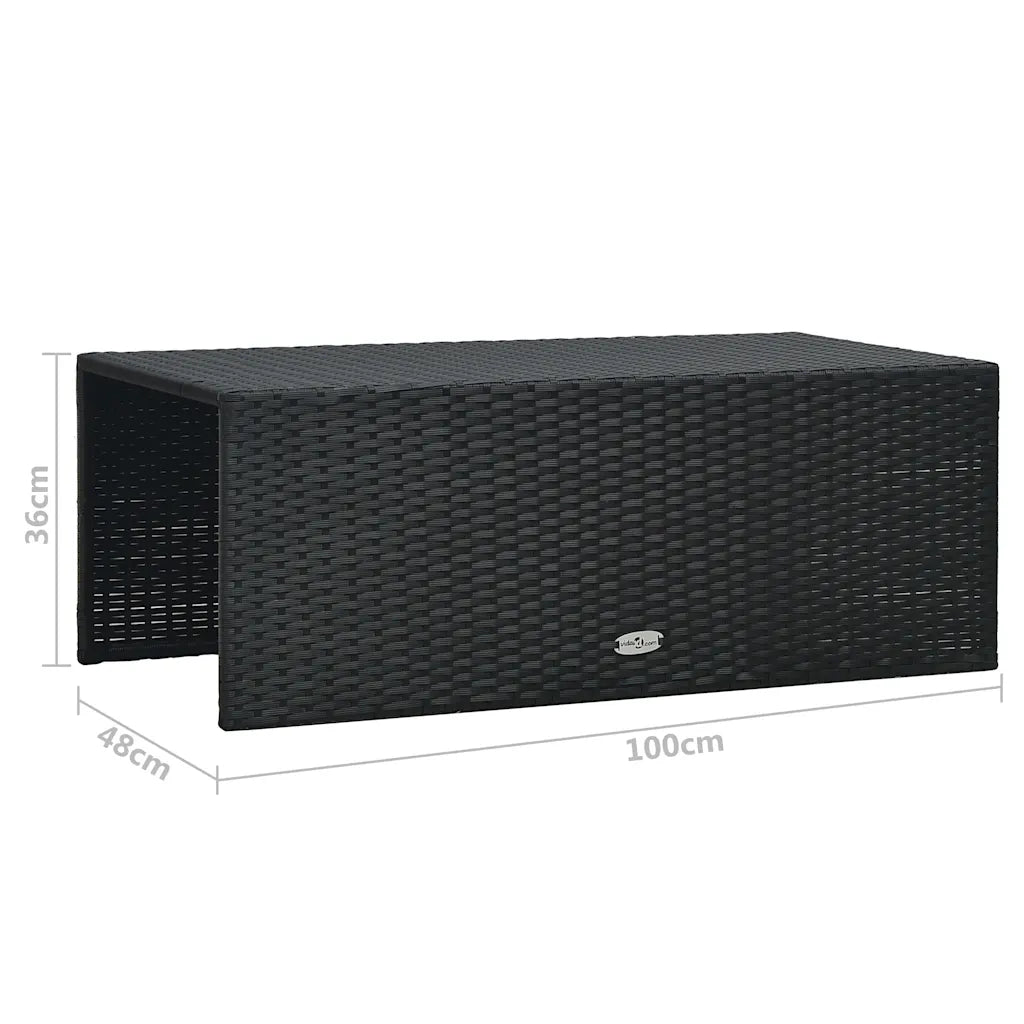 Set mobilier de grădină cu perne, 6 piese, negru, poliratan