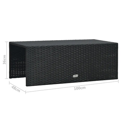 Set mobilier de grădină cu perne, 6 piese, negru, poliratan