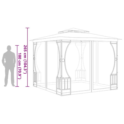 Pavilion cu plase, crem, 300 x 300 x 265 cm