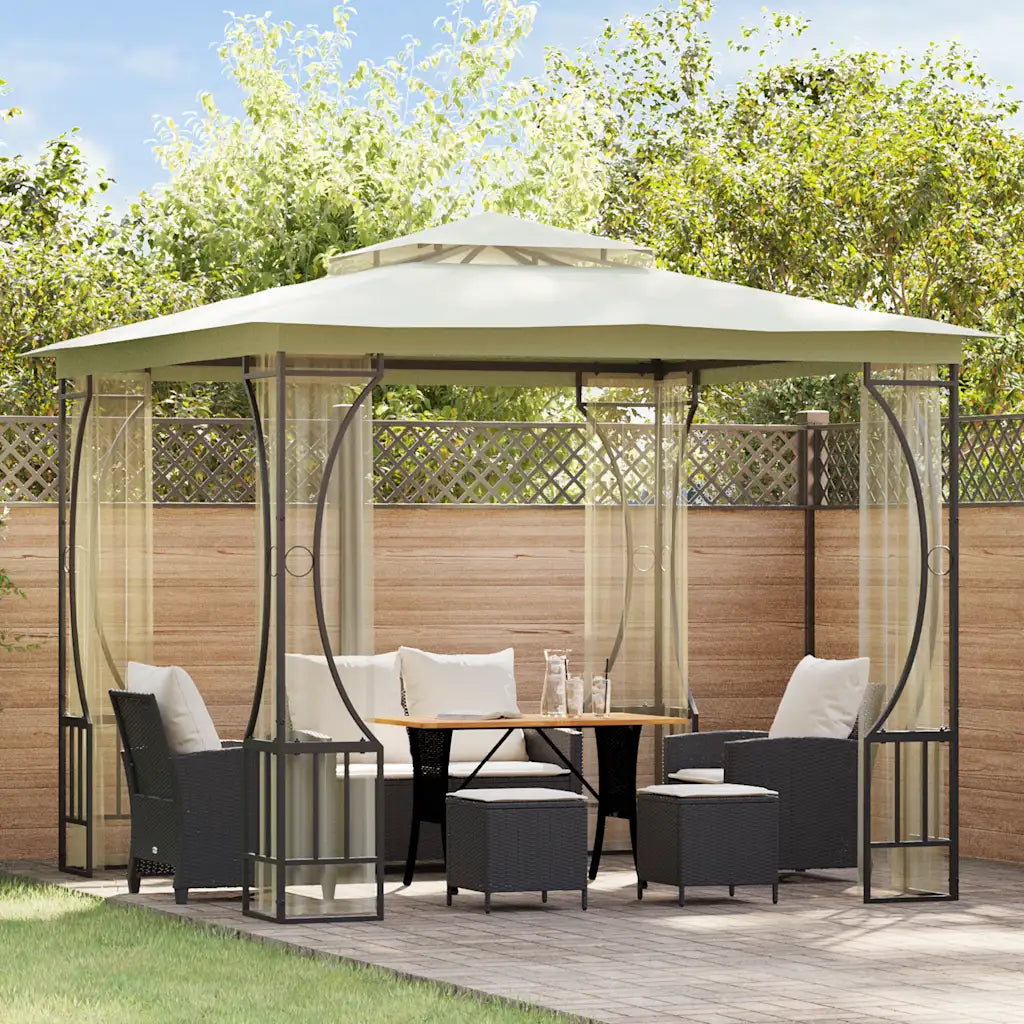 Pavilion cu plase, crem, 300 x 300 x 265 cm