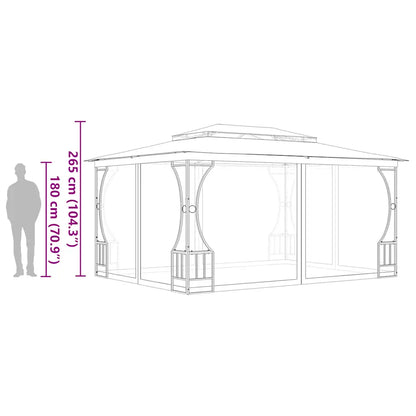 Pavilion cu plase, crem, 300 x 400 x 265 cm