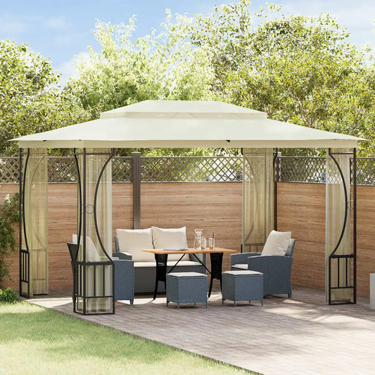 Pavilion cu plase, crem, 300 x 400 x 265 cm