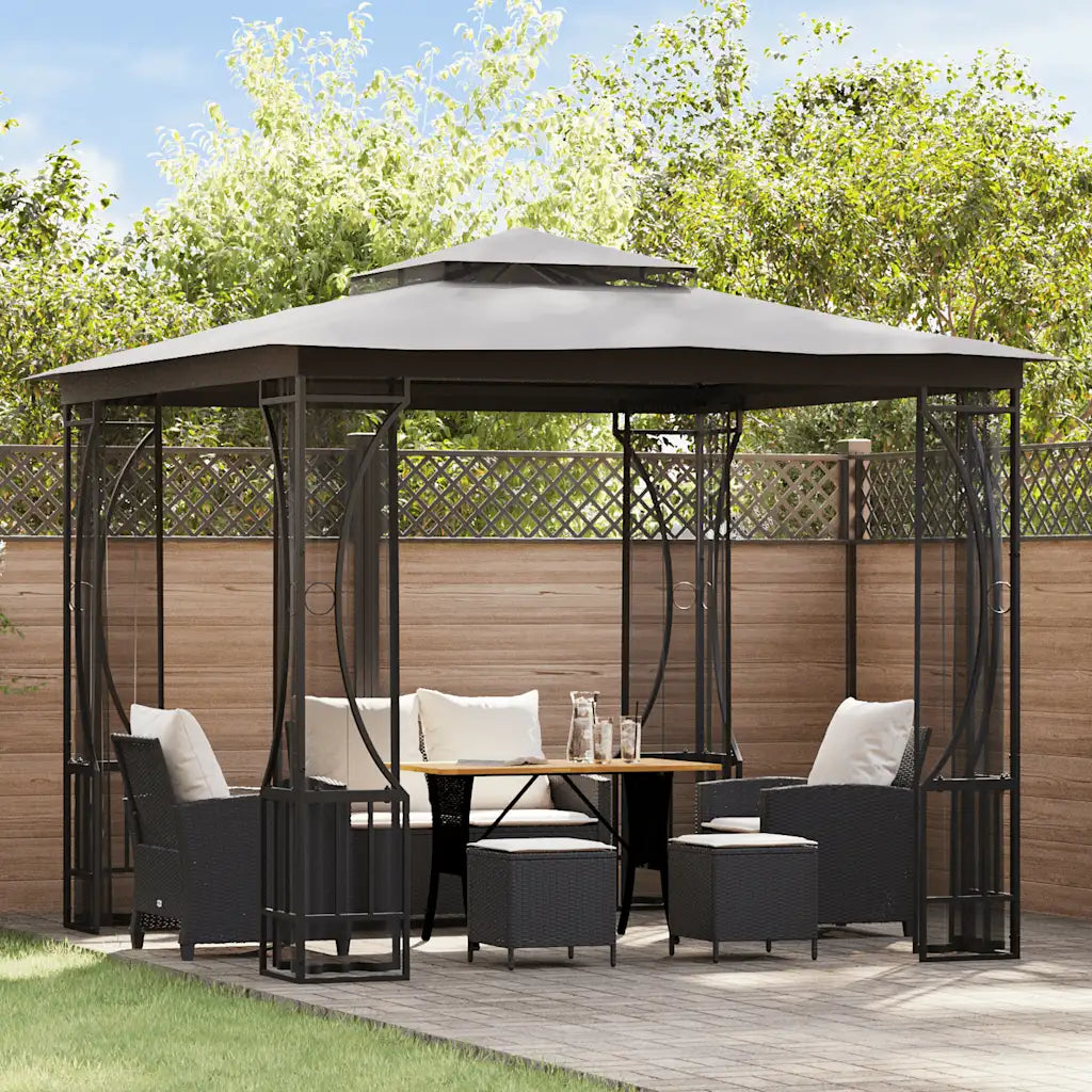 Pavilion cu plase, antracit, 300 x 300 x 265 cm