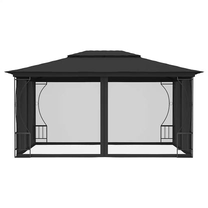 Pavilion cu plase, antracit, 300 x 400 x 265 cm