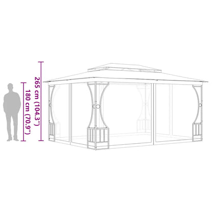 Pavilion cu plase, antracit, 300 x 400 x 265 cm
