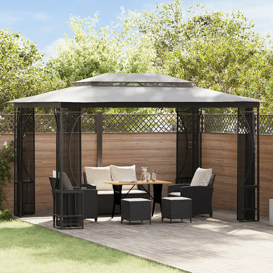 Pavilion cu plase, antracit, 300 x 400 x 265 cm