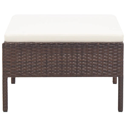 Set mobilier de grădină cu perne, 3 piese, maro, poliratan