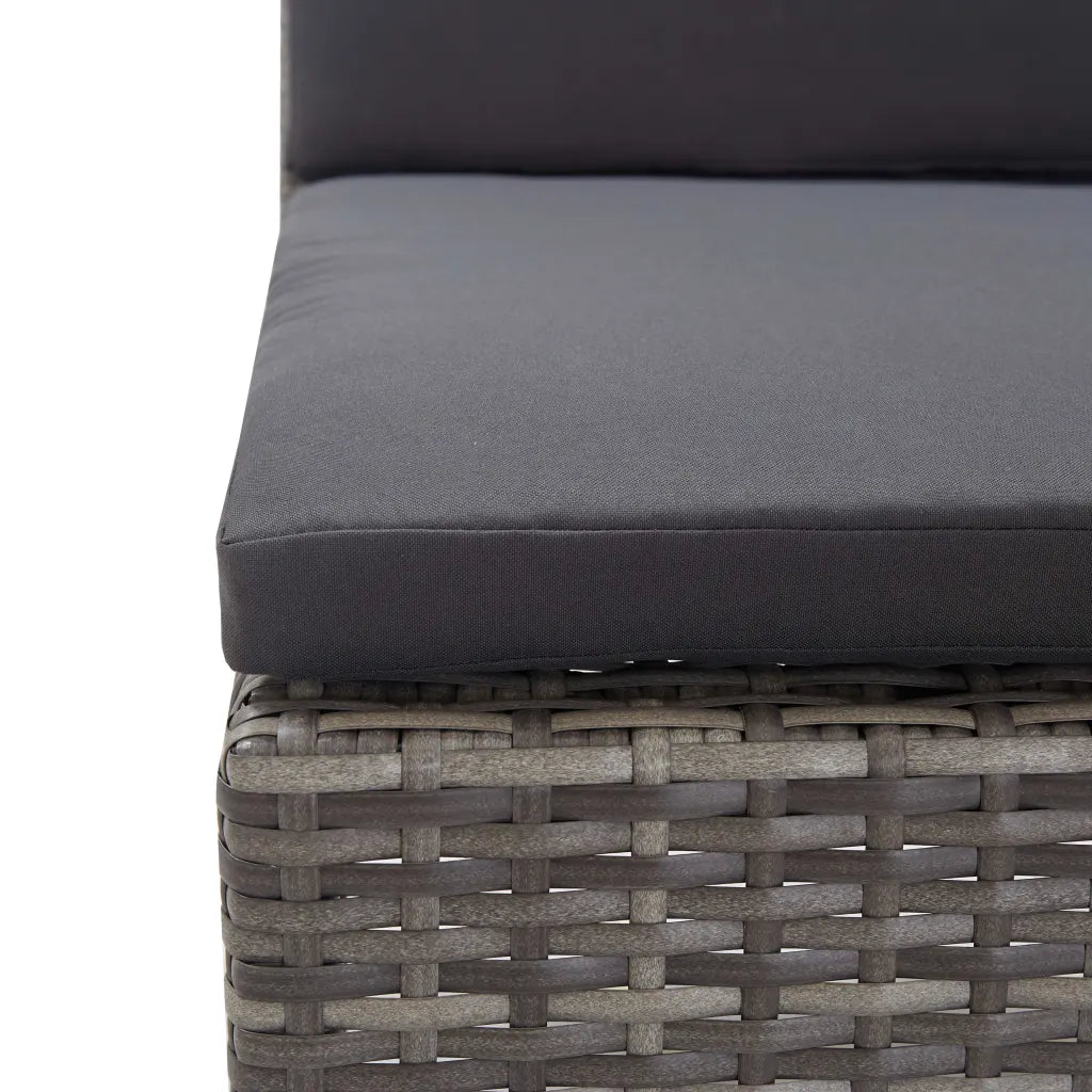 Set mobilier de grădină cu perne, 3 piese, gri, poliratan