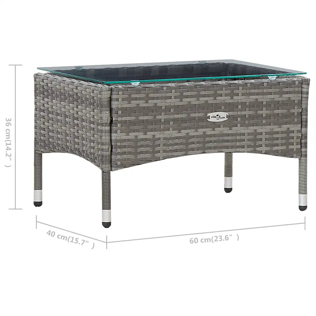 Set mobilier de grădină cu perne, 4 piese, gri, poliratan