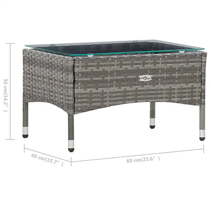 Set mobilier de grădină cu perne, 4 piese, gri, poliratan