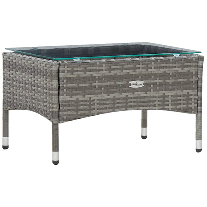 Set mobilier de grădină cu perne, 4 piese, gri, poliratan