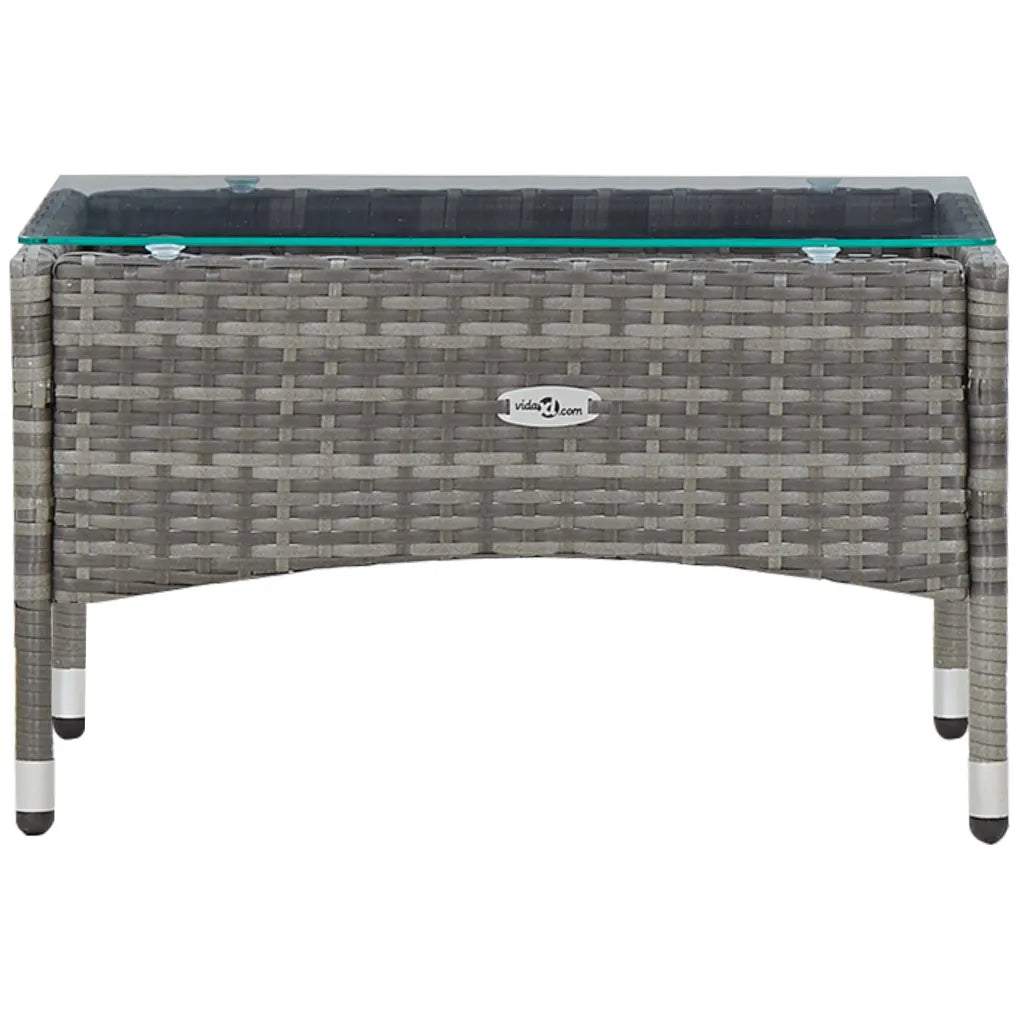 Set mobilier de grădină cu perne, 4 piese, gri, poliratan