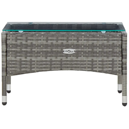 Set mobilier de grădină cu perne, 4 piese, gri, poliratan