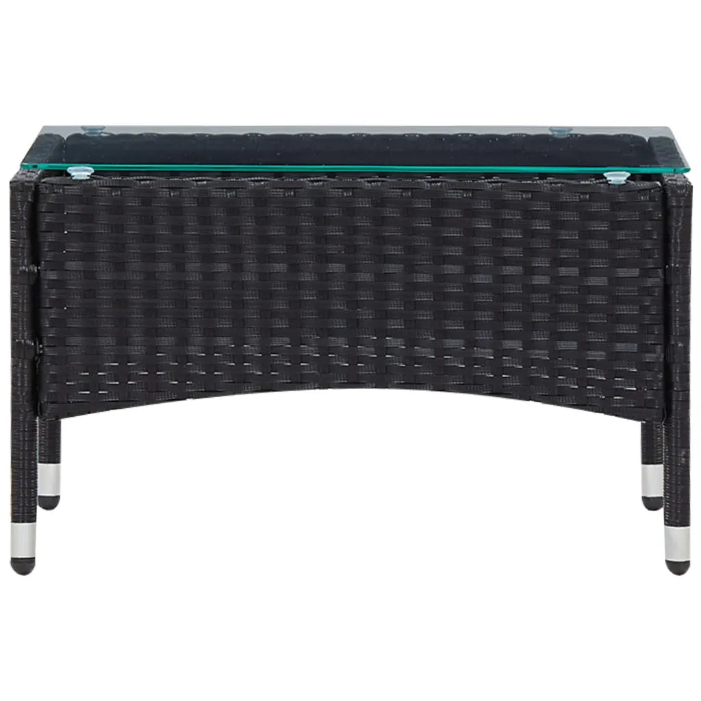 Set mobilier de grădină cu perne, 5 piese, negru, poliratan