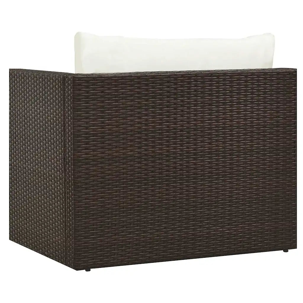 Set mobilier de grădină cu perne, 5 piese, maro, poliratan