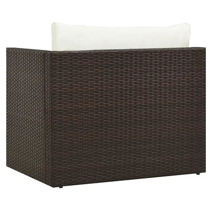 Set mobilier de grădină cu perne, 5 piese, maro, poliratan
