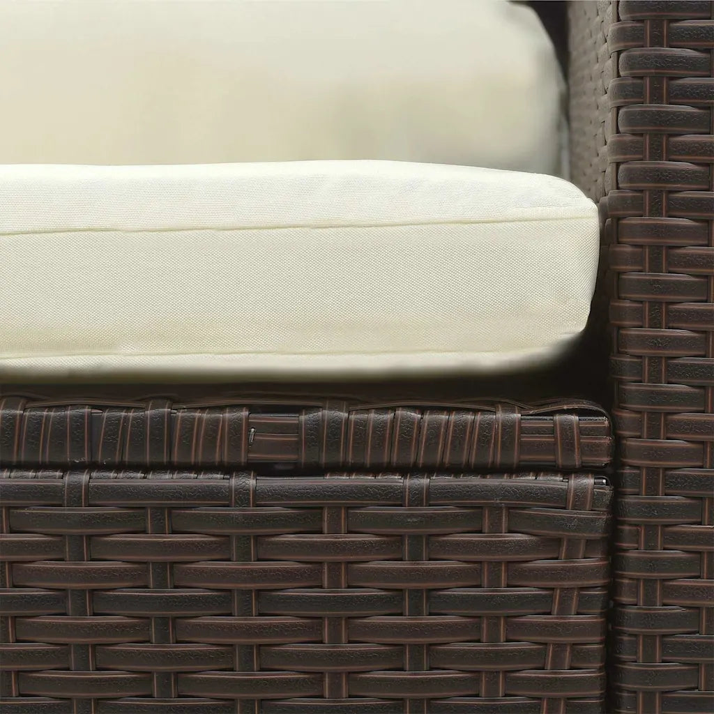 Set mobilier de grădină cu perne, 5 piese, maro, poliratan