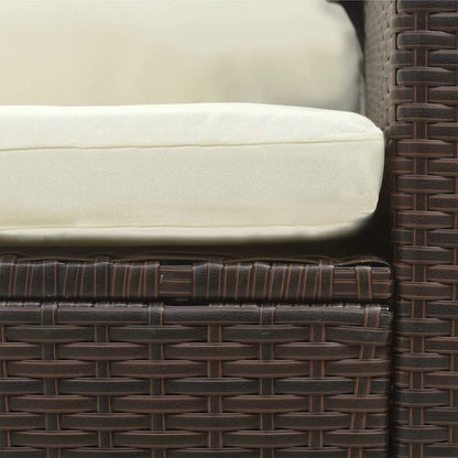 Set mobilier de grădină cu perne, 5 piese, maro, poliratan