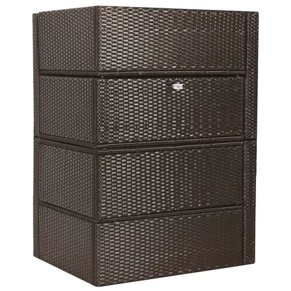 Set mobilier de grădină cu perne, 5 piese, maro, poliratan