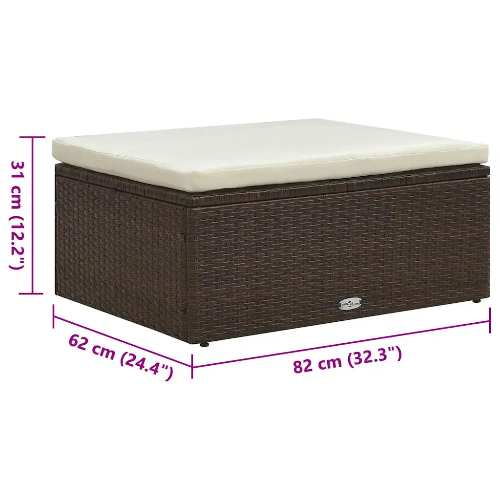 Set mobilier de grădină cu perne, 5 piese, maro, poliratan