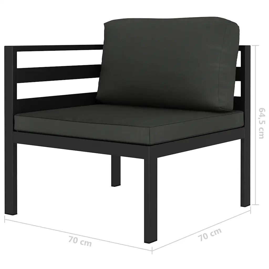 Set mobilier de grădină cu perne, 6 piese, antracit, aluminiu