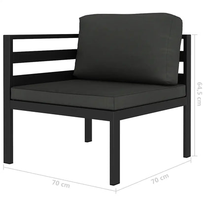 Set mobilier de grădină cu perne, 6 piese, antracit, aluminiu