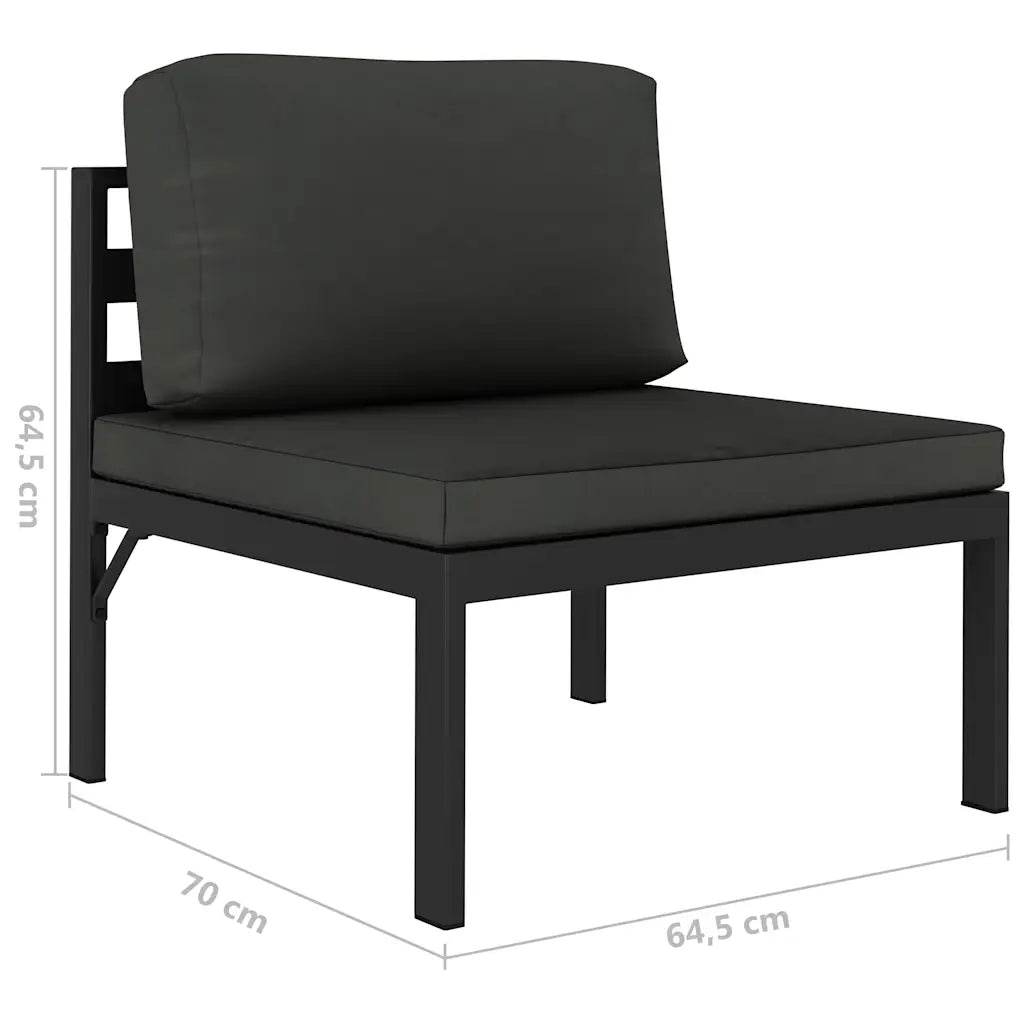 Set mobilier de grădină cu perne, 6 piese, antracit, aluminiu