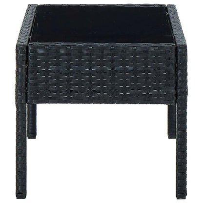 Masă de grădină, negru, 75 x 40 x 37 cm, poliratan