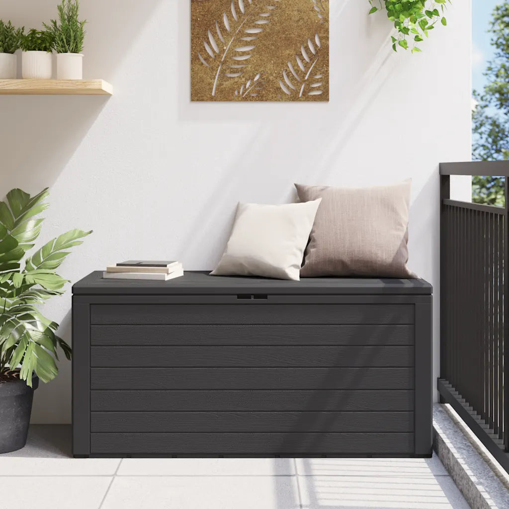 Ladă de depozitare pentru grădină, antracit, 116 x 44 x 55 cm