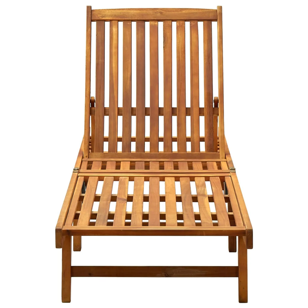 Șezlong de plajă, lemn masiv de acacia