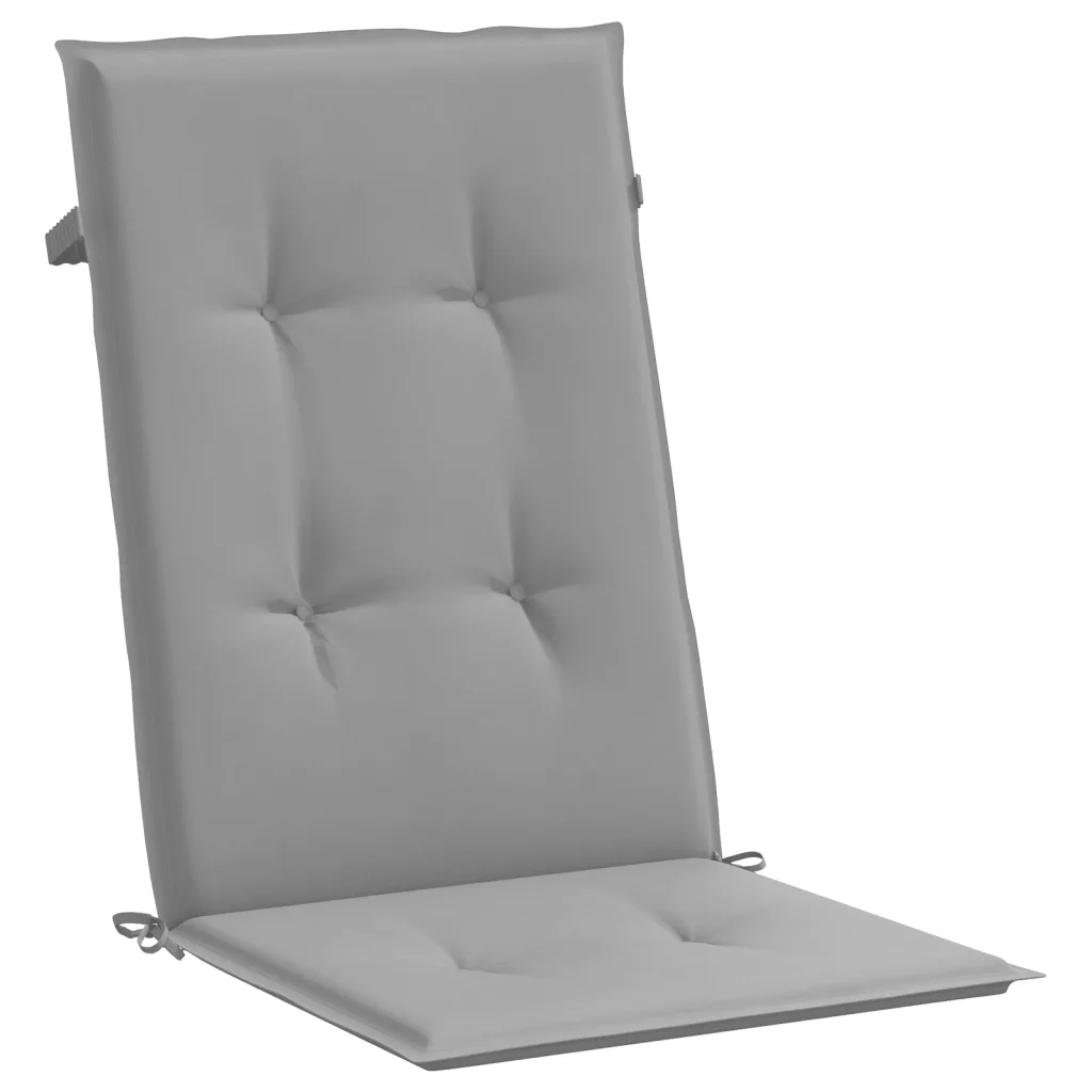 Perne scaun cu spătar înalt, 6 buc., gri, 120x50x3 cm, textil