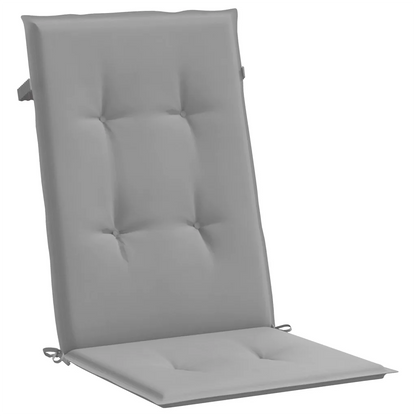 Perne scaun cu spătar înalt, 6 buc., gri, 120x50x3 cm, textil
